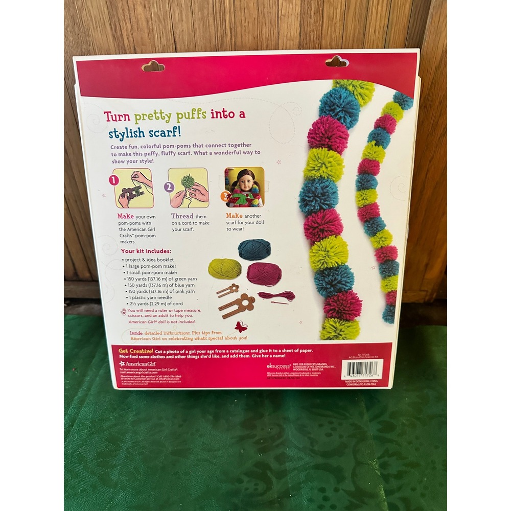 American Girl Crafts Pom-Pom Scarves Kit 30-717268 NEW - Picture 2 of 2